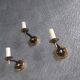 3 brass sconces with lampshade, 50