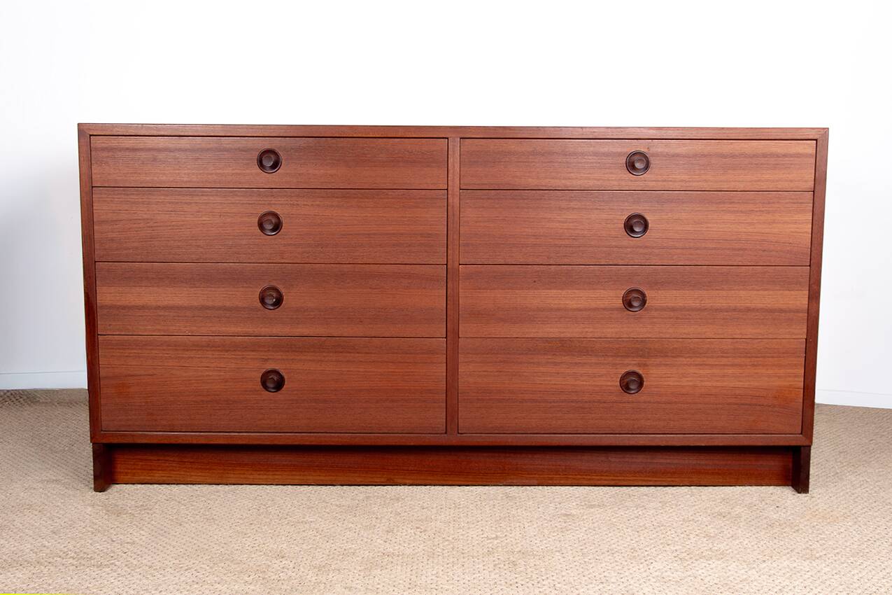 Large double chest of drawers, 8 drawers, in teak by Borge Mogensen 1960.
