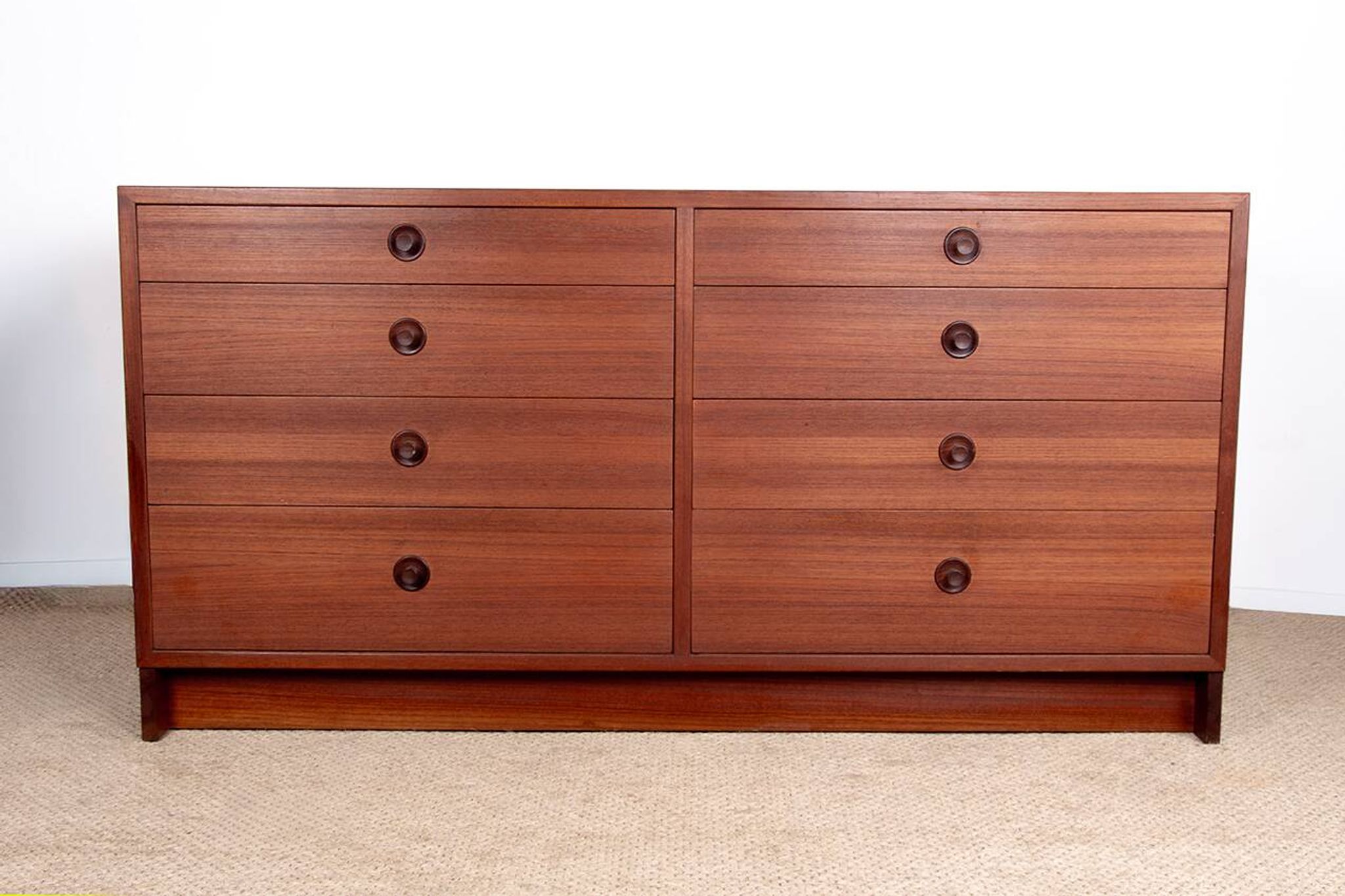 Commode double, 8 tiroirs, en teck par Borge Mogensen 1960