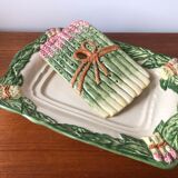 Asparagus dish with integrated drainer