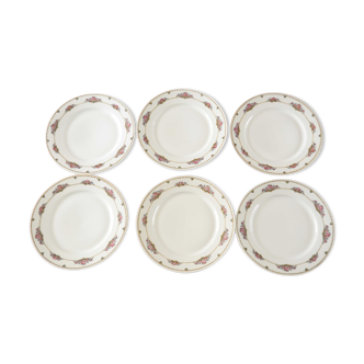 Série de 6 assiettes porcelaine