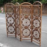 Rattan and bamboo peacock screen 1970