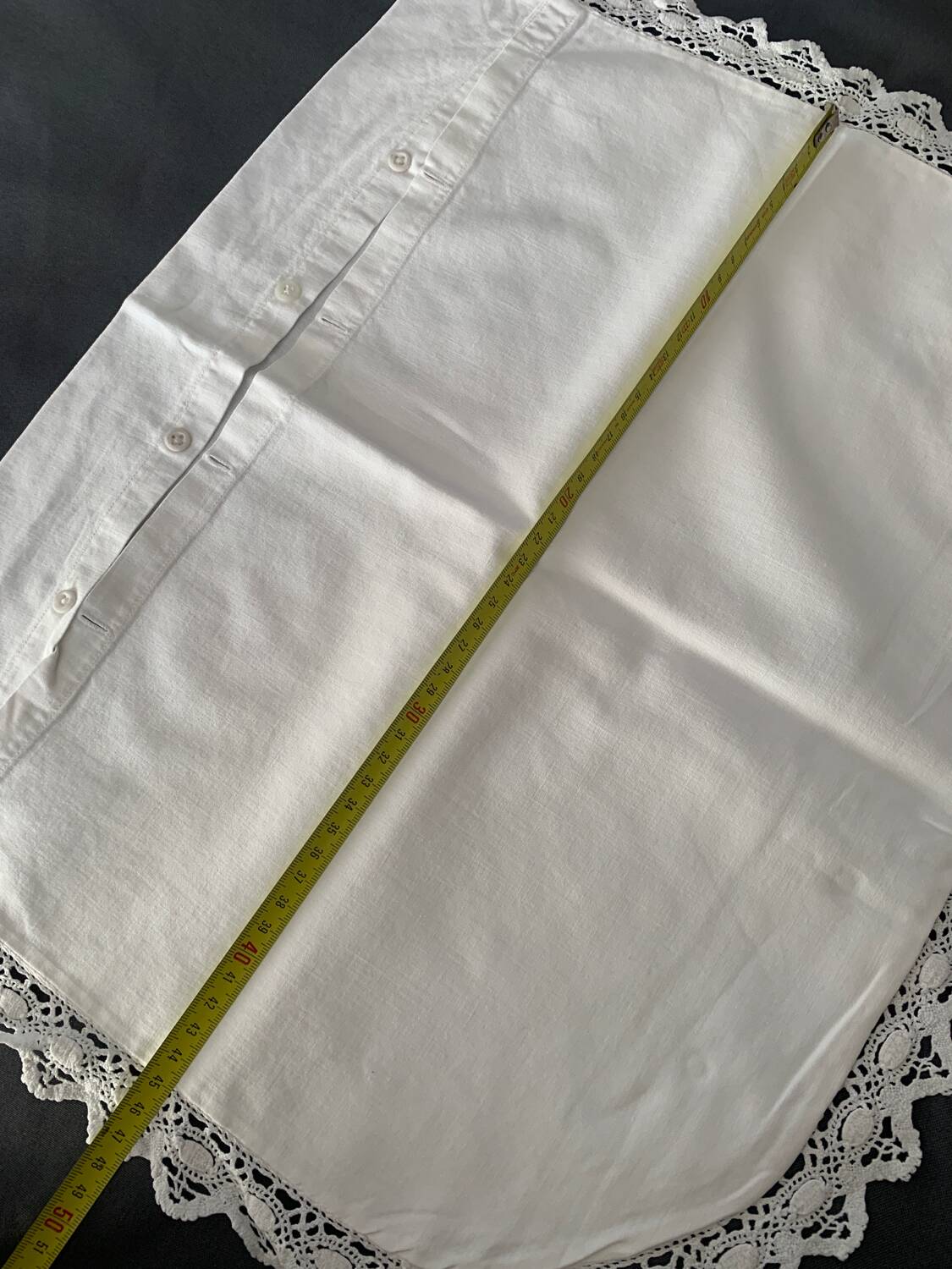 Small old white pillowcase with lace 50x40cm