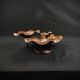 Three-tiered lotus leaf shaped patinated metal bird bath