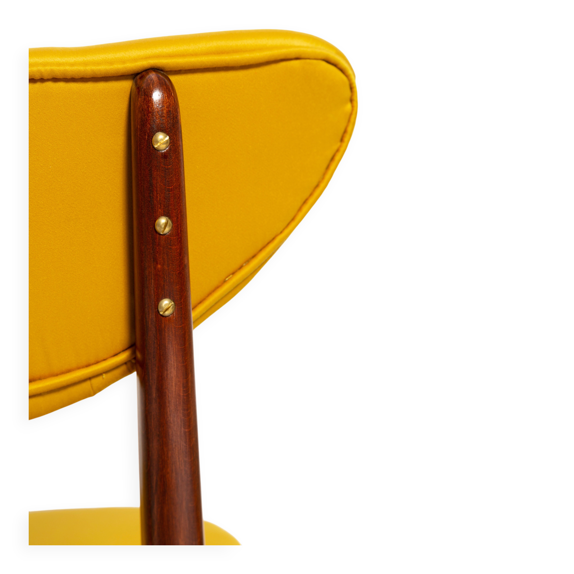 Midcentury Heart Chair in Yellow Satin Dedar Gildo Fabric, Europe, 1960s