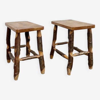 Pair of brutalist style stools