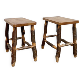 Pair of brutalist style stools