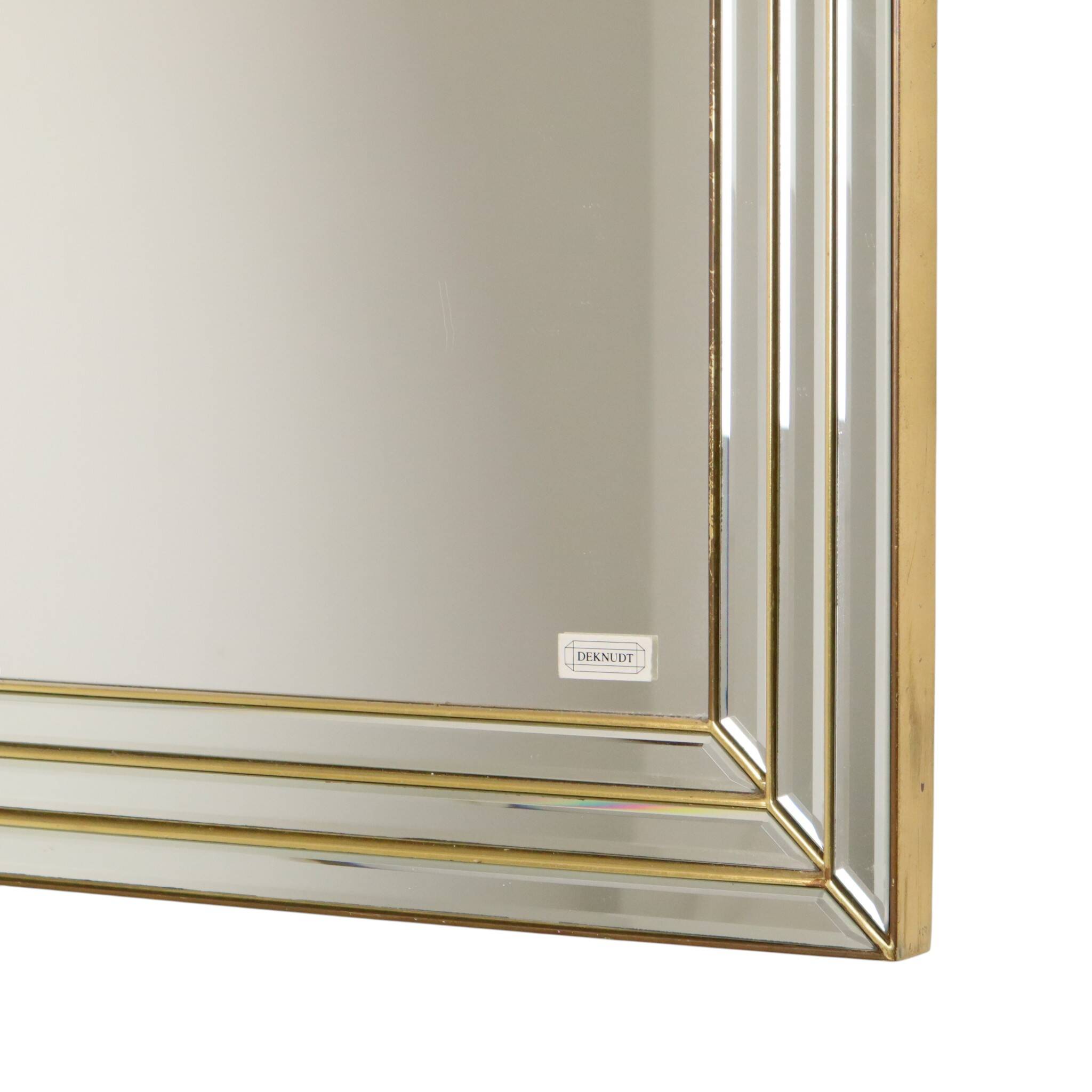 Miroir avec console argentés et dorés – Deknudt