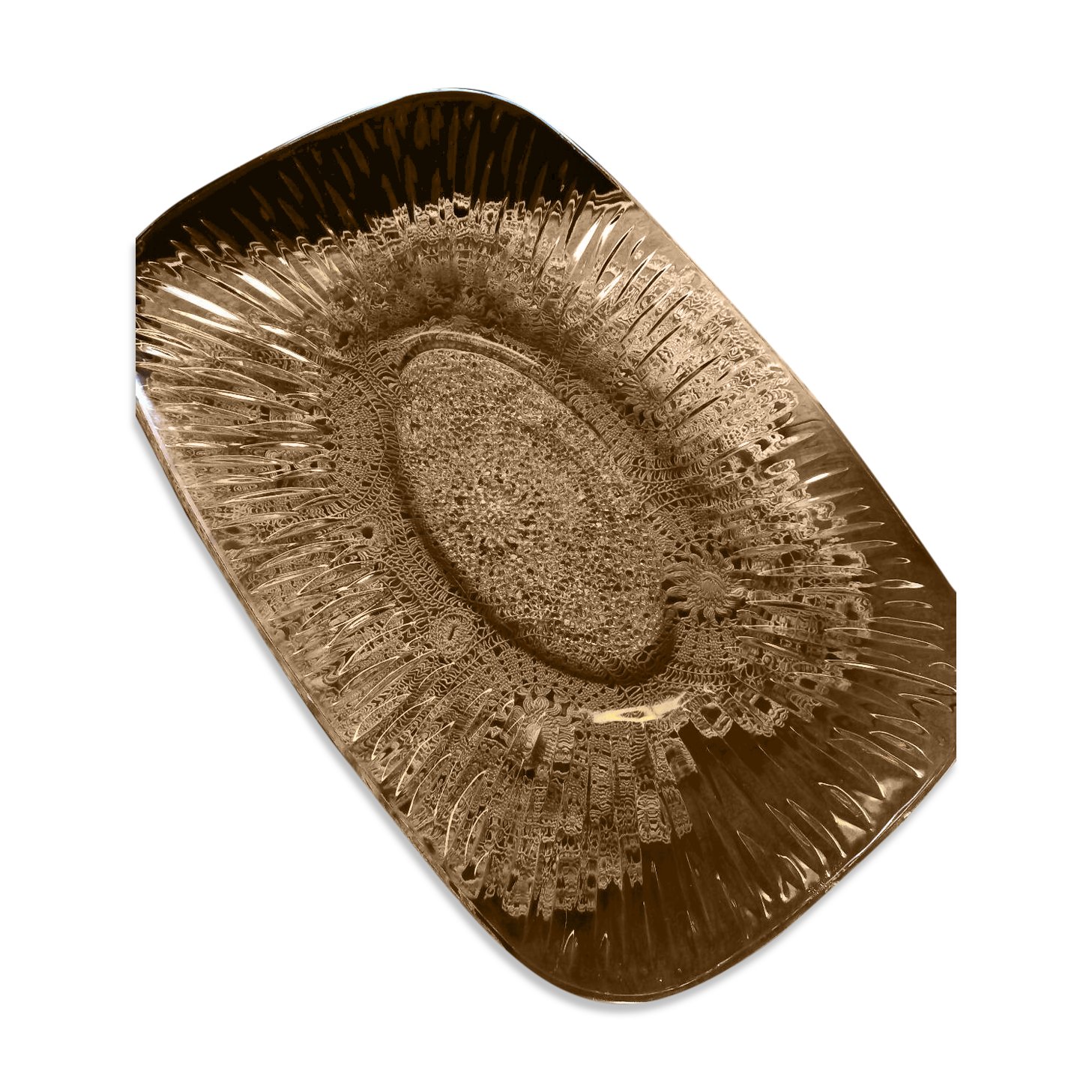 Véréco amber glass dish