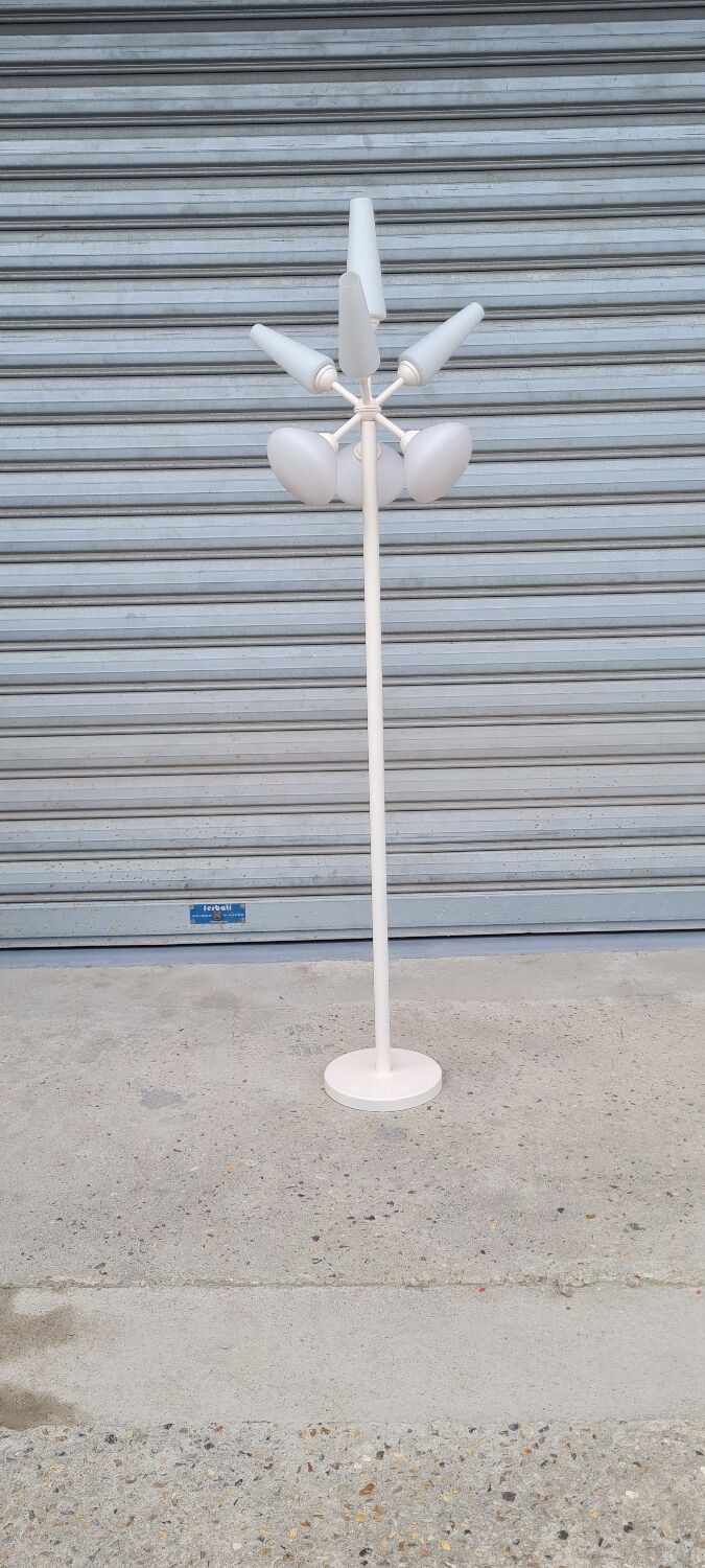White opaline floor lamp 1950