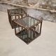 Two rattan and smoked glass tables, 1970