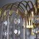 chandelier glass stamps, pink glass drops.