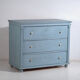 Commode ancienne en pin peint – Commode rustique européenne bleue – circa 1900