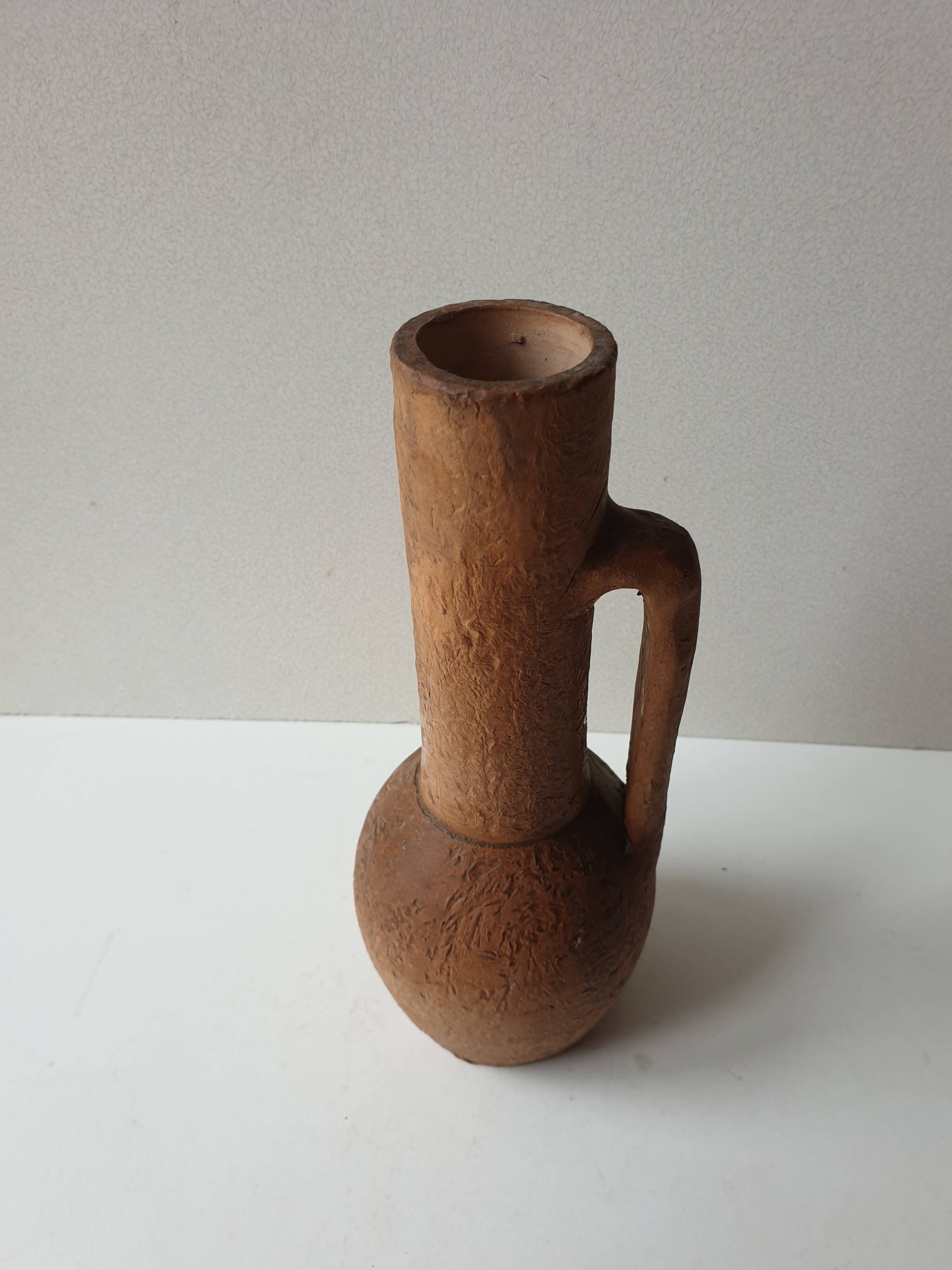 Terracotta vase height 24cm signed PC (signature to be identified)