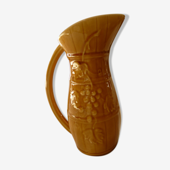 Pitcher ceramic decanter slurry sarreguemines 1/2l