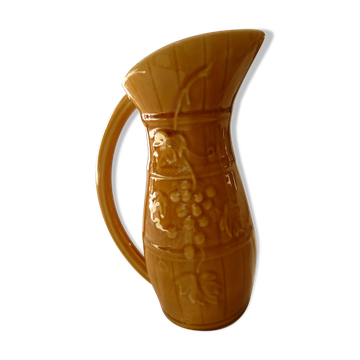 Pichet carafe en céramique barbotine sarreguemines  1/2l