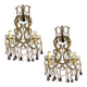 Large Crystal Beaded Murano Glass Sconces Set of 2,