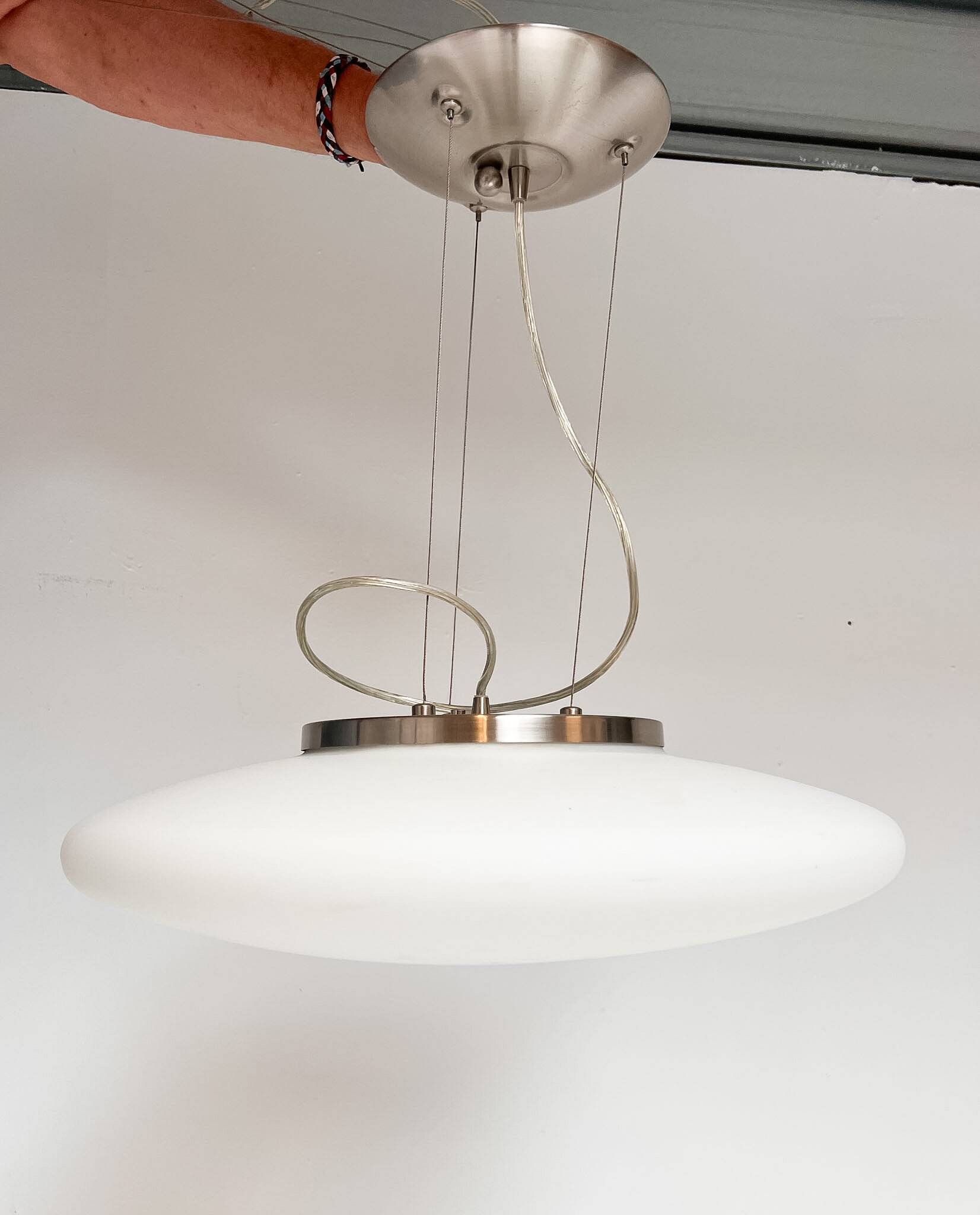 Opal glass Zoxx pendant lamp, 1990s