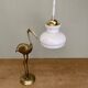 Vintage lampshade pendant light in white opaline