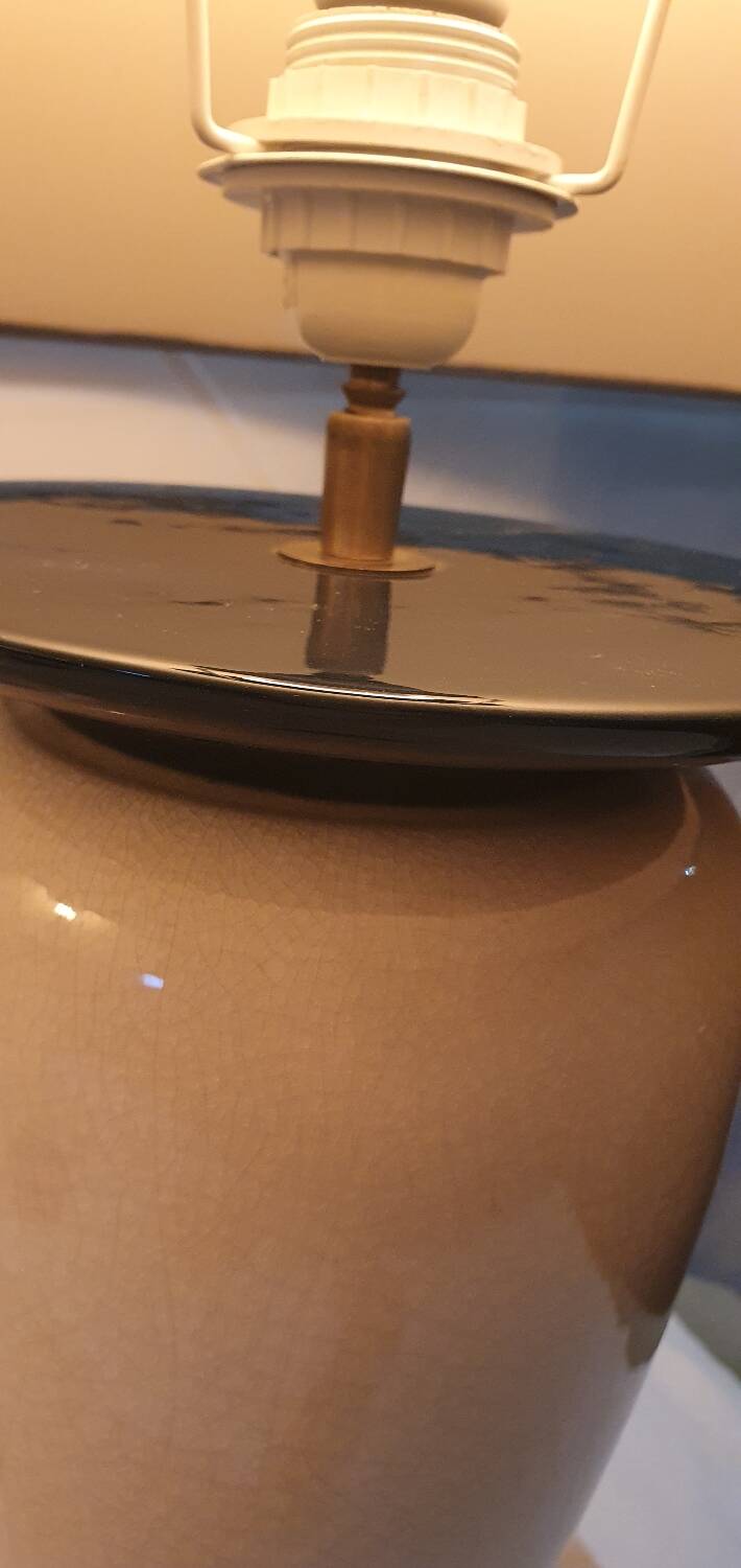 Set 2 lampes de table vintage Français Chatain 68 cm bleu