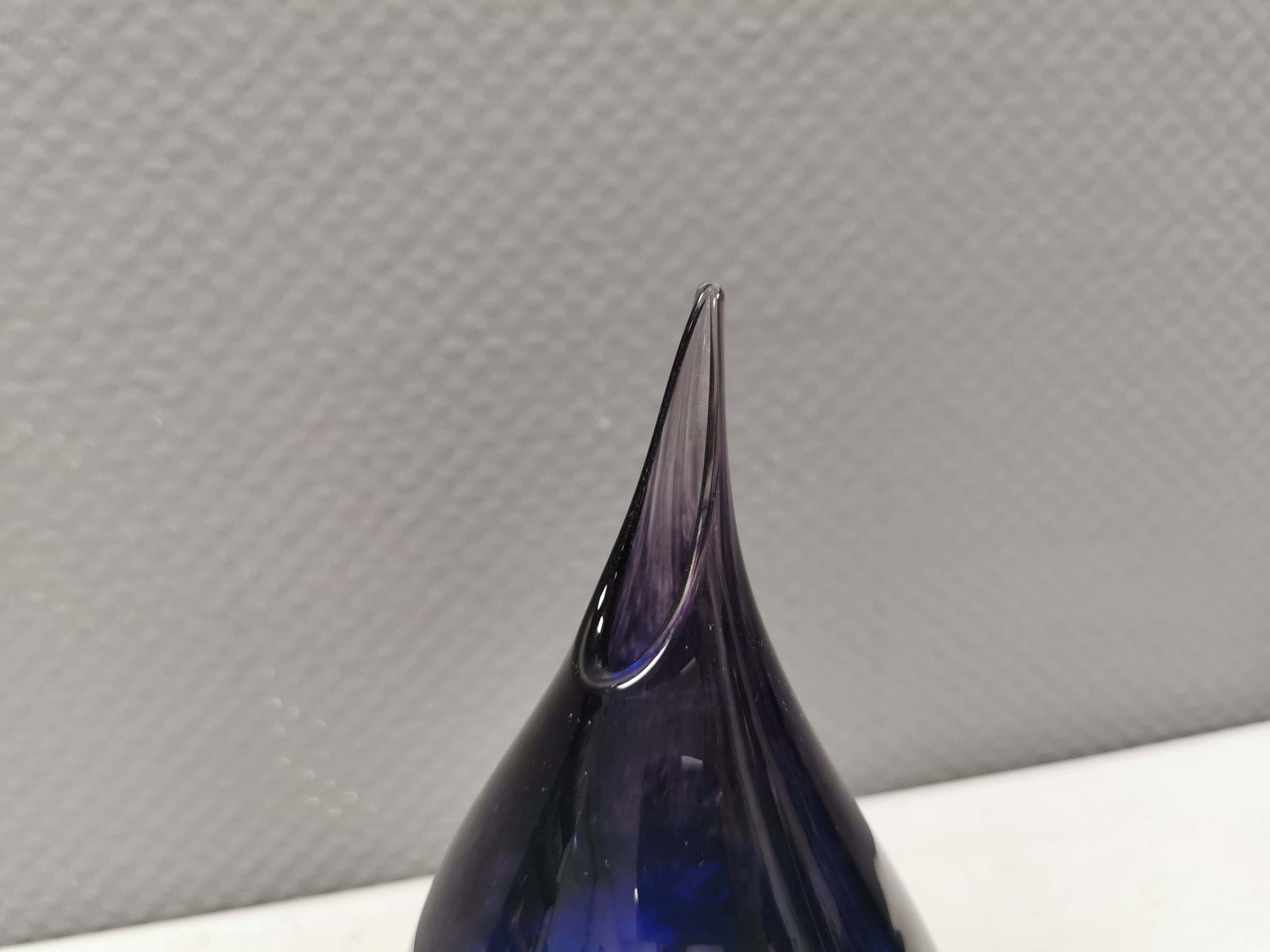 Handmade/mouth blown drop vase, Finland or Sweden 1970s