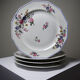 4 assiettes plates Bernardaud porcelaine de Limoges décor floral années 20-50