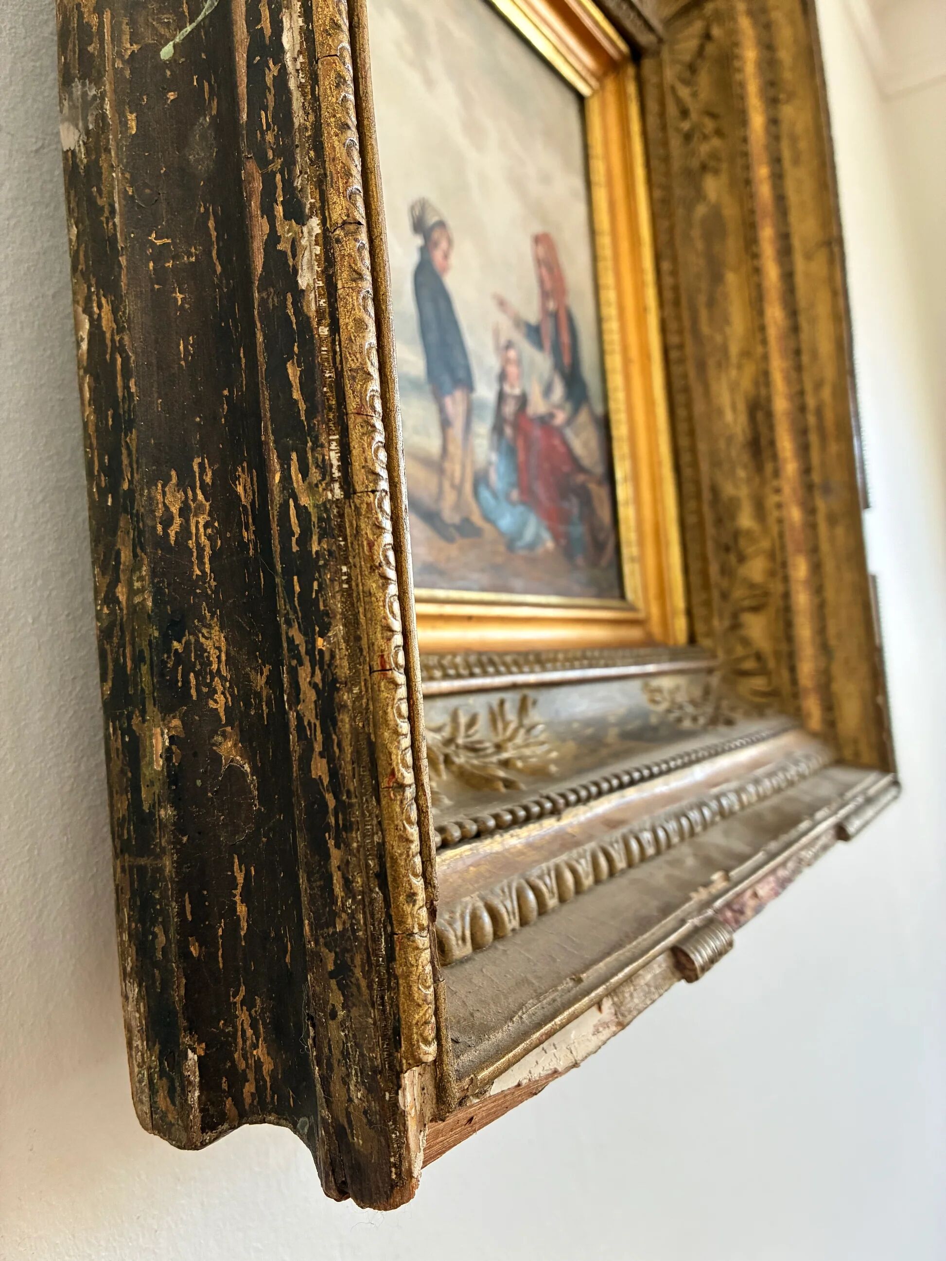 Antique seaside oil painting, c. 1845