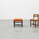 Louis XIII walnut stool with carved turned stretchers and upholstered seat