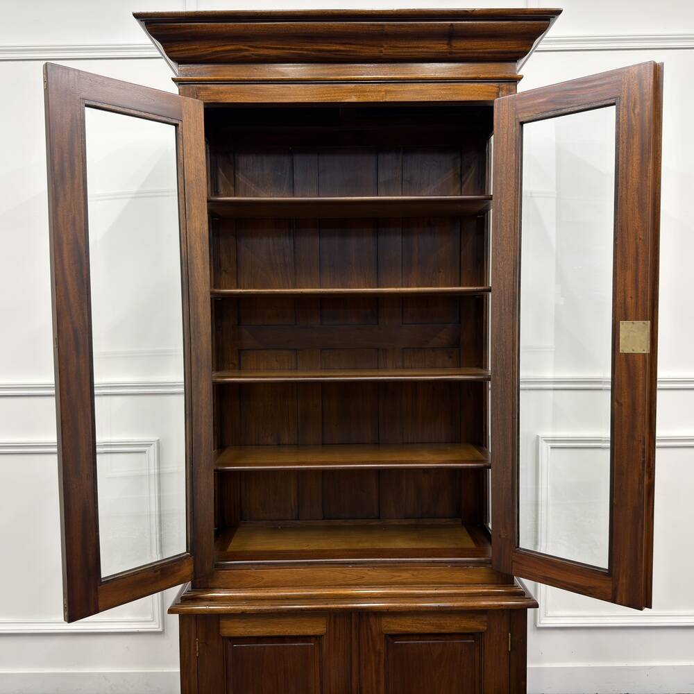 Classic English Bookcase with Glass Doors