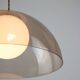 Space-age italian brass, opaline and plexiglass pendant lamp