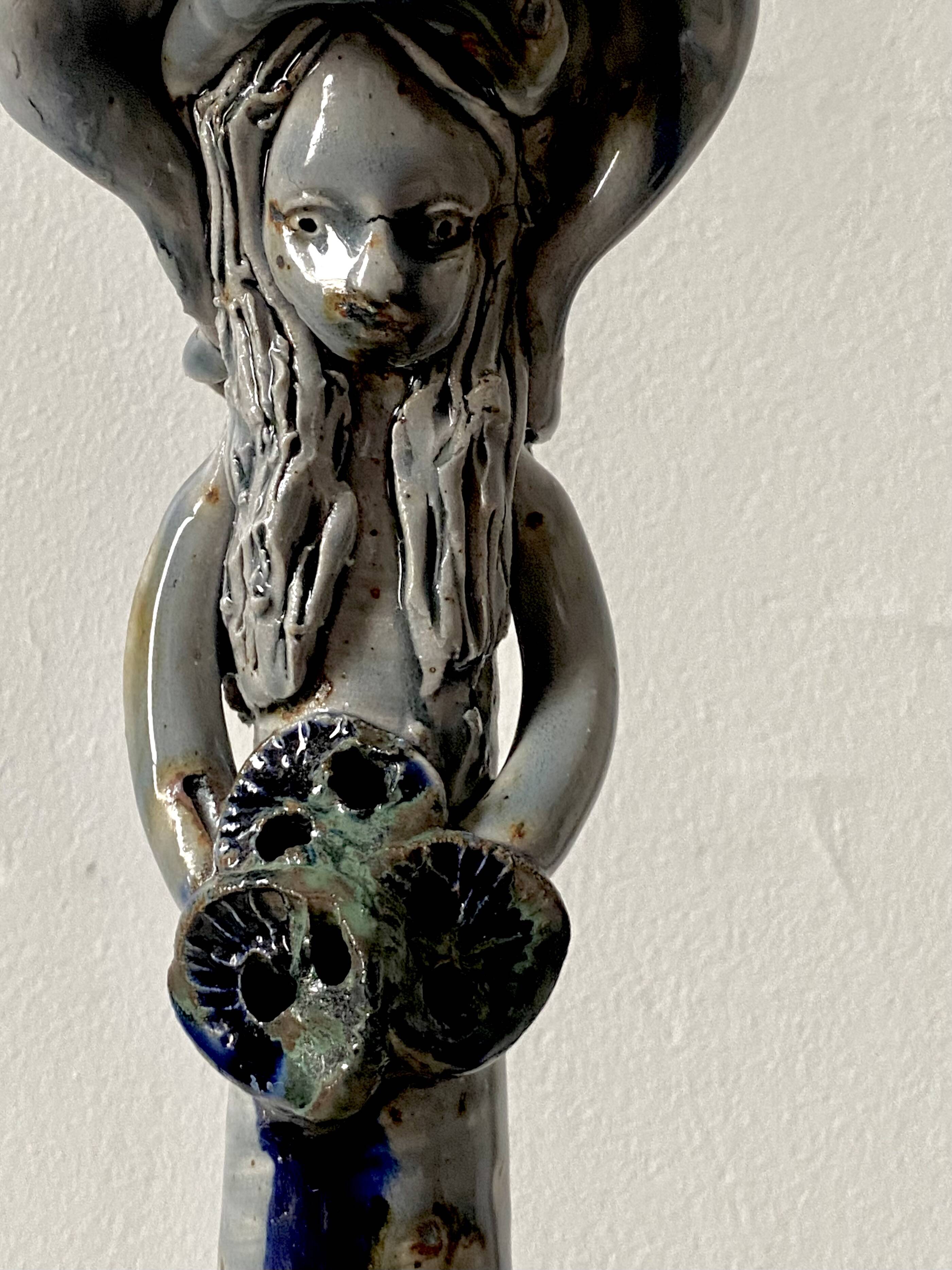 Anthropomorphic ceramic candlestick