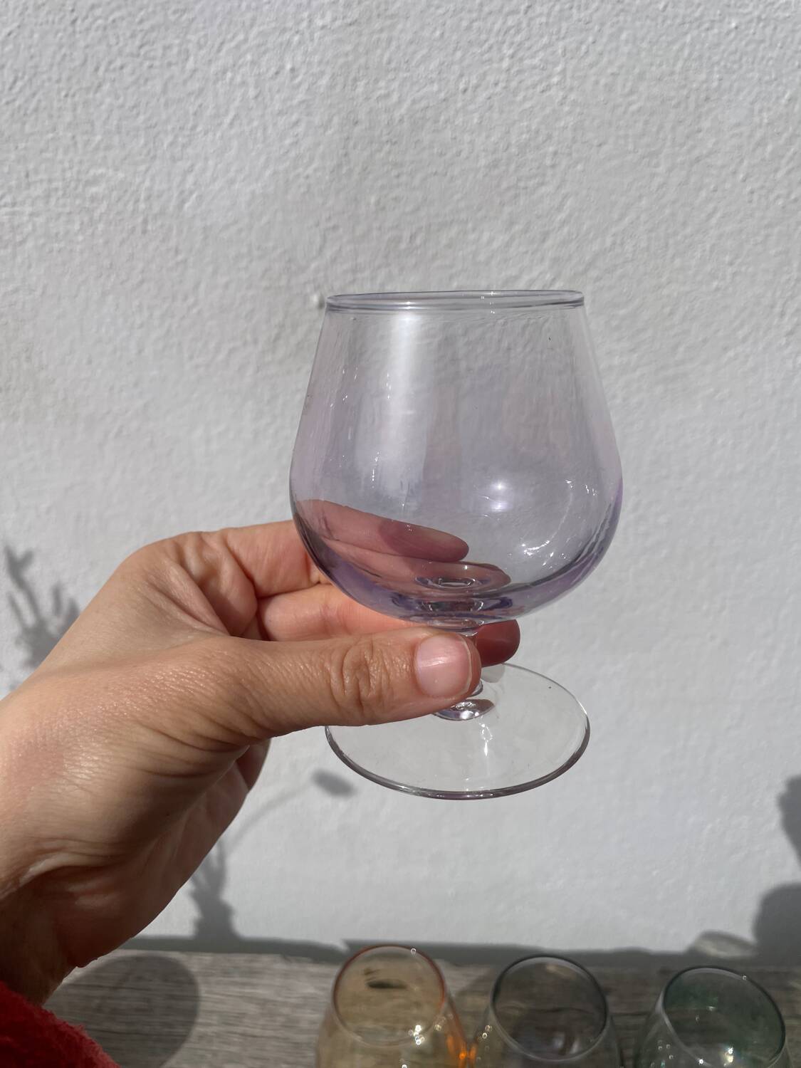 6 multicoloured balloon wine glasses