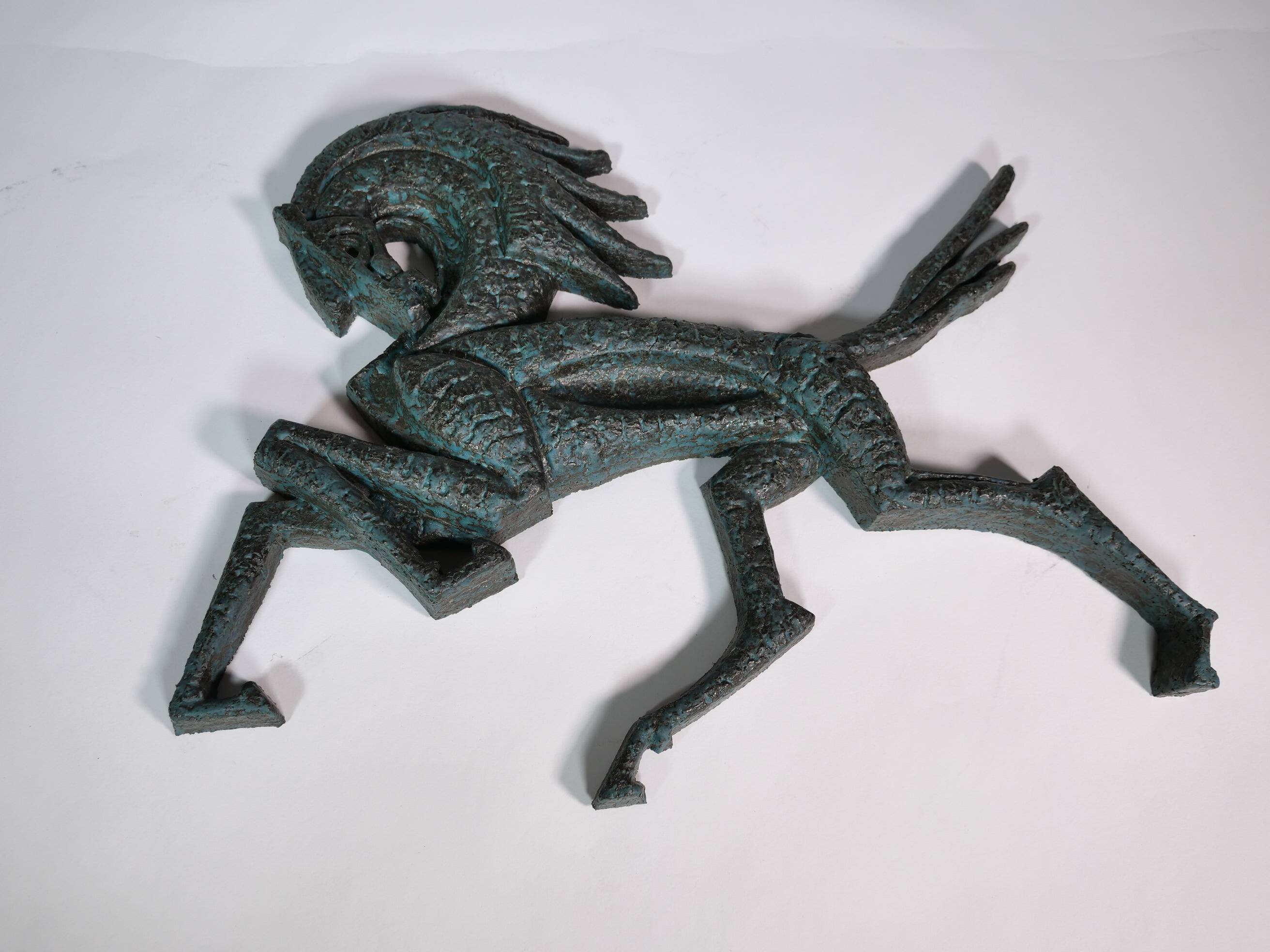 Sculpture murale de cheval en bronze, style Mid-Century, années 1960