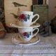 Sarreguemines coffee cups and saucers, Agreste model