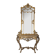 Antique classic console in wood decorated with mirror from the late 19th