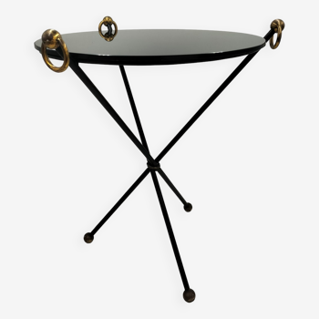 Metal and glass side table