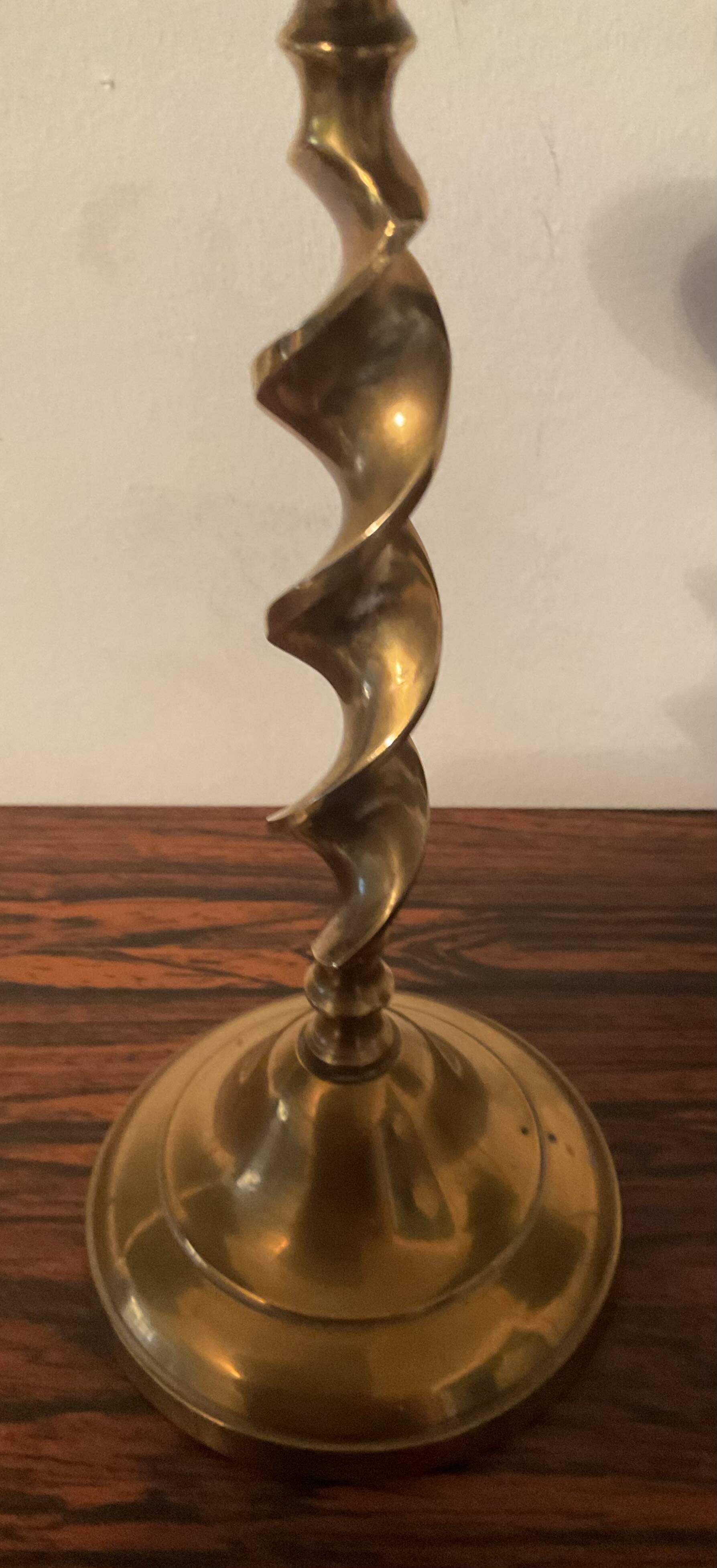 Twisted brass vintage candlestick