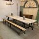 Large pine guinguette farm table