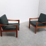 Danish pair of easy chairs by Illum Wikkelsø for Niels Eilersen, 1960s