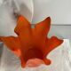 Murano orange handkerchief vase large 1970 Italy