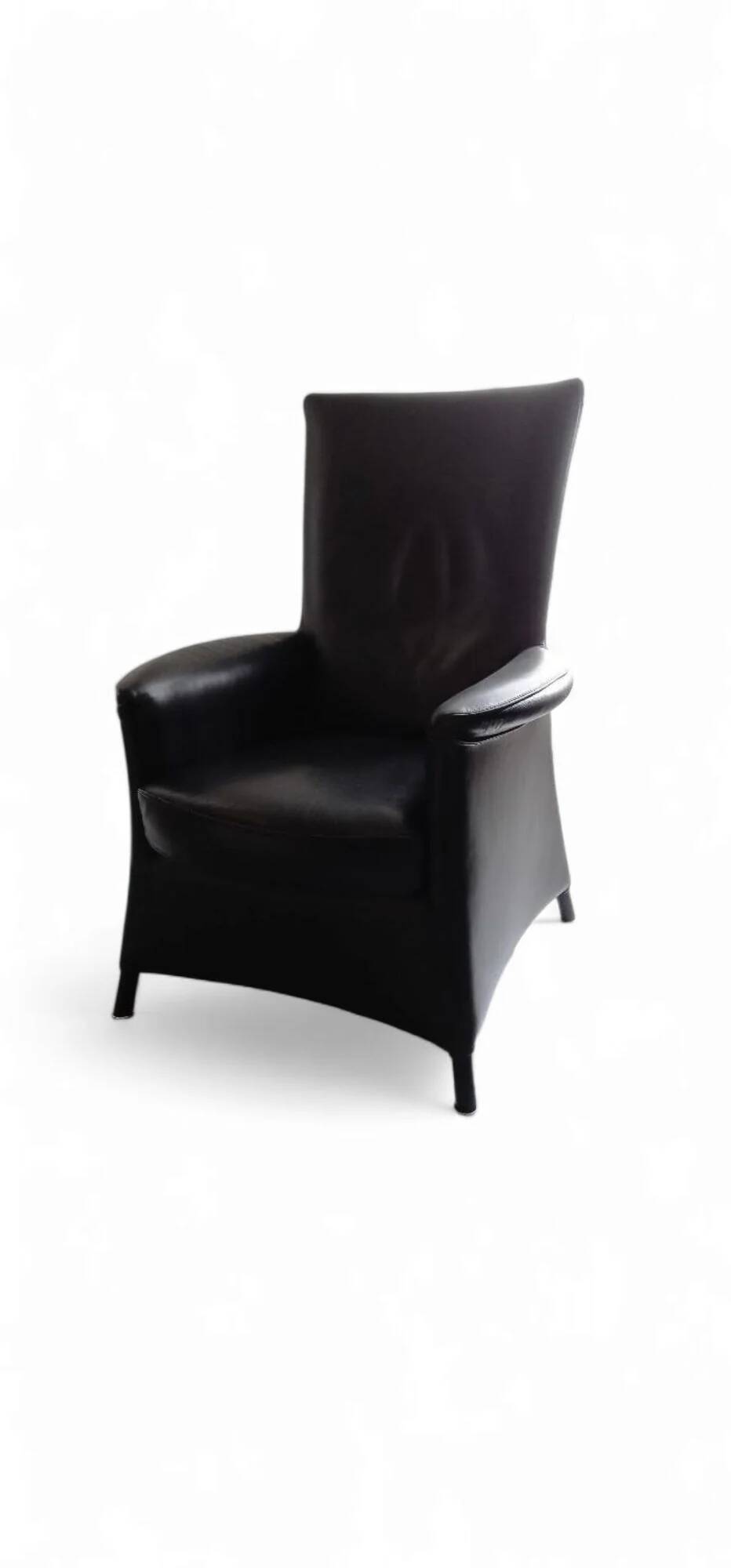 2 x armchair by Wittmann, design Paolo Piva, model Alta Highback, black leather