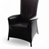 2 x armchair by Wittmann, design Paolo Piva, model Alta Highback, black leather
