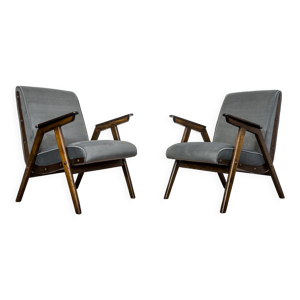 Paire de fauteuils gris - moderne milieu