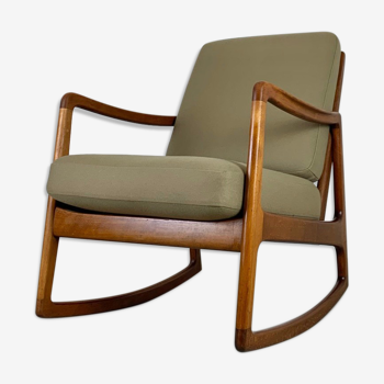 Rocking-chair  modèle 166 dit "senator" d'Ole Wanscher pour  France et Daverkosen, Danemark, années 1960