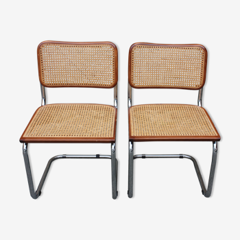 Paire de chaises B 32 Marcel Breuer couleur noyer