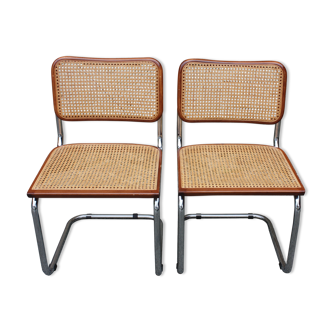 Pair of chairs B 32 Marcel Breuer Walnut color