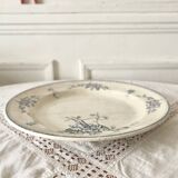 Grande assiette creuse plat de service ancien terre de fer Petrus Regout Meibloem