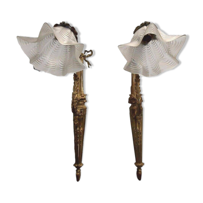 Appliques style louis xvi en bronze (la paire )