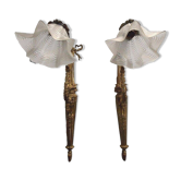 Appliques style louis xvi en bronze (la paire )