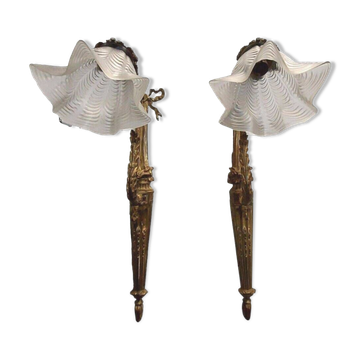 Appliques style louis xvi en bronze (la paire )